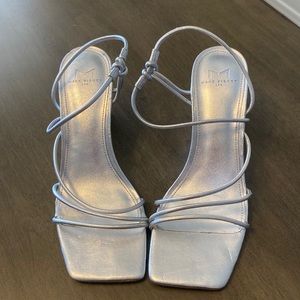 Marc Fisher Davia silver square toe pumps